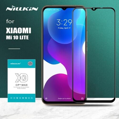 Nillkin for Xiaomi Mi 10 Lite Tempered Glass XD CP+ Max 3D Full Cover Screen Protector for Xiaomi Mi10 Mi 10 Lite HD Glass Film
