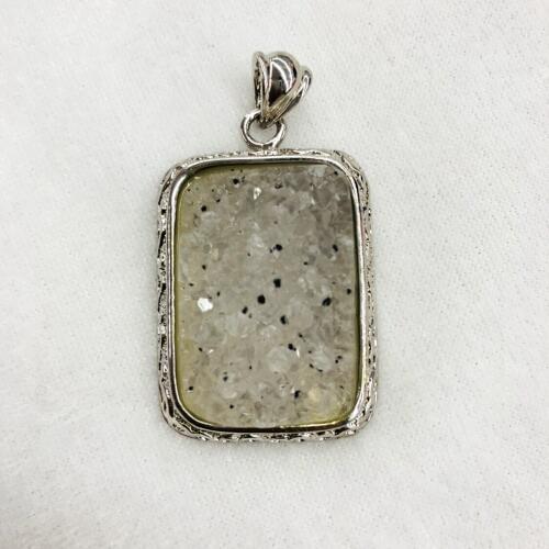 Wholesale Mixed 2pcs Charming Geode Drusy Chalcedony Agat e Pendant,For Gem Stone Drusy Jewelry Necklace,Approx 25x35mm