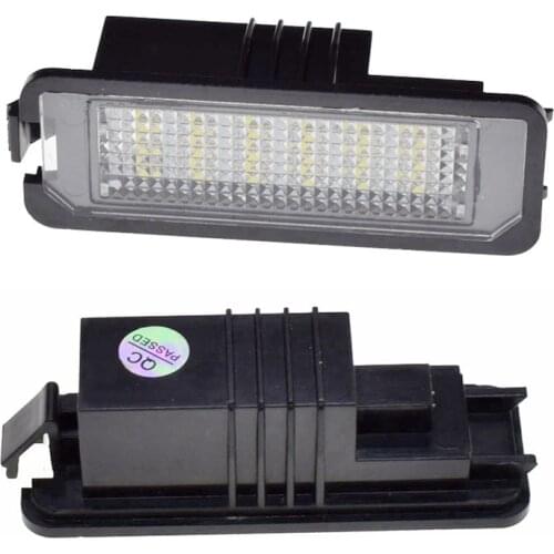 Lumière de plaque d'immatriculation sans erreur, 2 pièces, 18smd, 12V, 6500k, blanc, pour VW Golf MK4, MK5, MK6, Passat, Polo