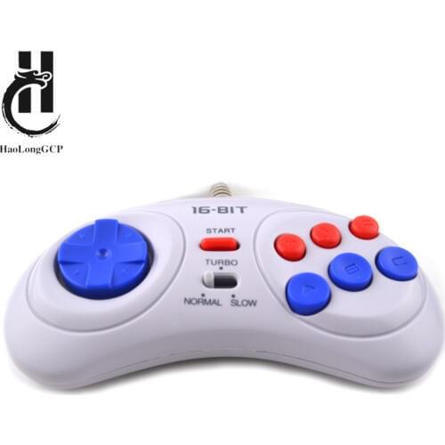 Free Shipping 1/2pcs Wired Game Controller for SEGA Genesis 6 Button Gamepad for SEGA Mega Drive 16 bit video game console