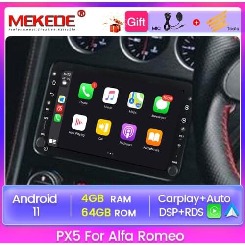 PX5 4+64G Android 11 Car DVD Multimedia Player For Alfa Romeo 159 Brera Spider Sportwagon GPS navigation Autoradio carplay Auto