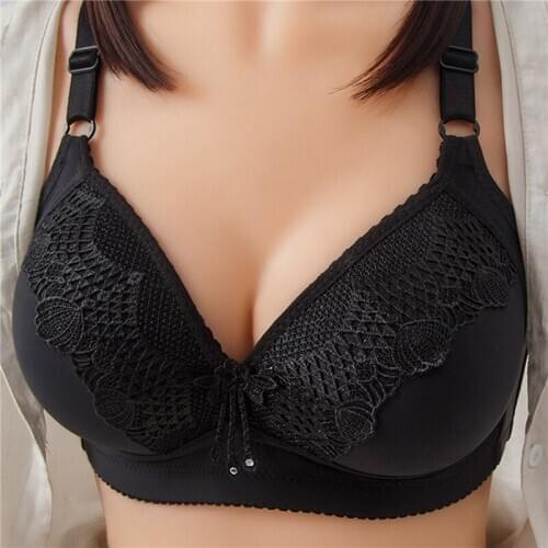 Plus Size Women Wire Free Bras Lace Sexy Bra Woman Push Up Adjustable Brassiere Femme Seamless Underwear Lady Comfortable Bras