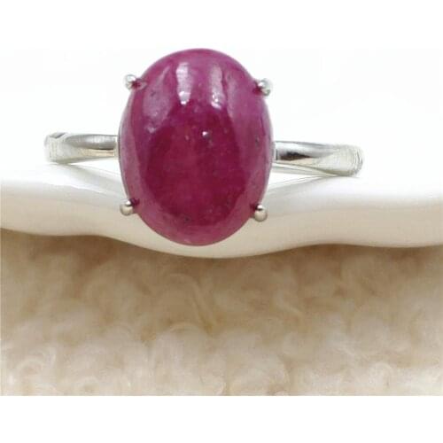 Genuine Natural Red Ruby Gemstone Oval Adjustable Ring Ruby Rare Oval 11x9mm 925 Sterling Silver Bead Ring AAAAAA