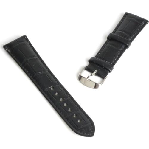 24mm Unisex Dress Genuine Leather Watch Band Strap Bracelet Black Fashion Watchband correa reloj mujer pulseira orologio uomo
