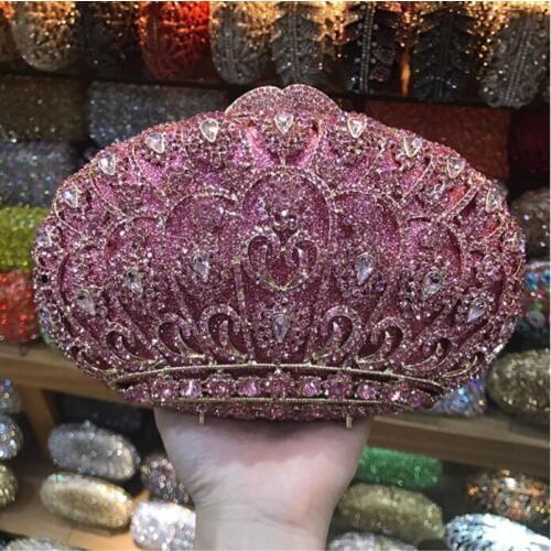Luxury pink Diamond Crystal red Clutch Evening Bag Women Party Purse Chain Day Clutch Bag Mini Chain Handbags messenger Bag