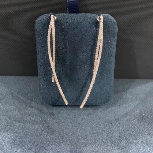 S925 silver Needle Hyperbolic Earrings female fashion long cross - line earrings