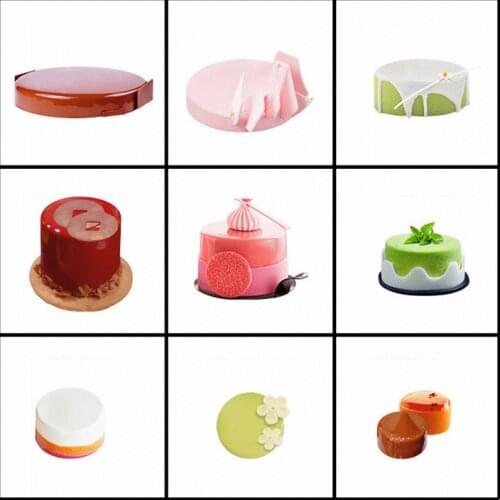 SHENHONG Art Cake Decorating Mold 3D Silicone Molds Baking Tools For Heart Round Cakes Chocolate Brownie Mousse Make Dessert Pan