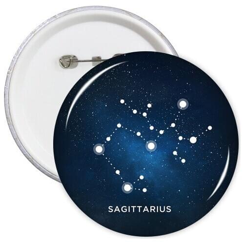 Sagittarius Constellation Zodiac Sign Round Pins Badge Button Clothing Decoration Gift 5pcs