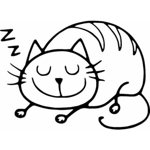 Sleeping Kitten Animal Decals High Quality Car Window Decoration Personality Pvc Waterproof Decals Black/white, 15cm*11cm