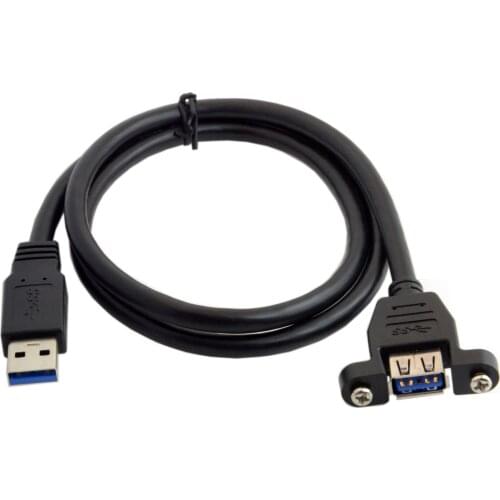 Chenyang CY USB 3.0 A Type Male to Female Extension Cable with Panel Mount Screws 80cm