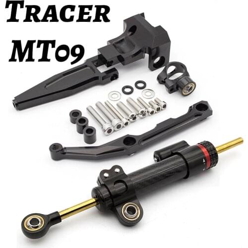 Carbon Steering Damper Stabilizer Motorcycle For Yamaha Tracer MT09 FJ09 900 MT-09 Directional Dampers Mount Bracket Support Kit