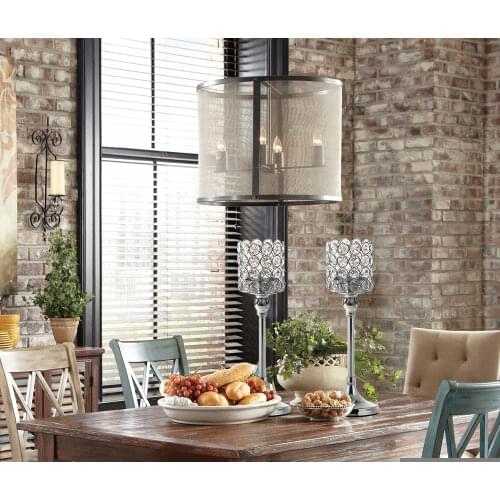 VINCIGANT Decorative Silver Candlesticks