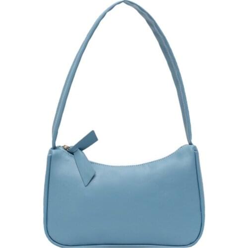 Soft PU Leather Women Purple Underarm Bag Retro Solid Color Ladies Baguette Handbags Fashion Design Girls Small Shoulder Bags