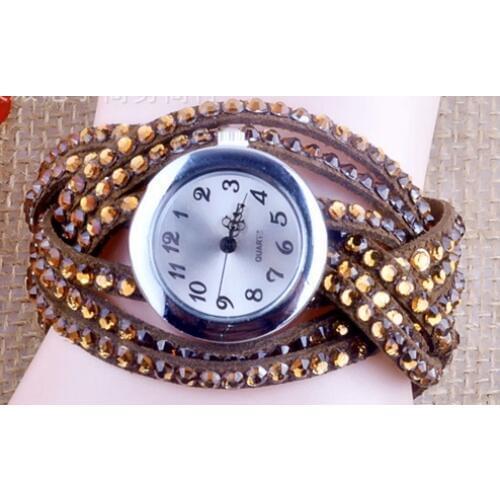 Gnova PlatinumShort crystal bracelet women watch Dress Fashion Geneva style Dress Wristwatch quartz clock