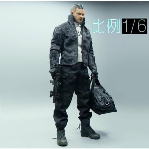 1/6th Soldier Black Combat Pants Model for 12" Action Figure Doll Toys