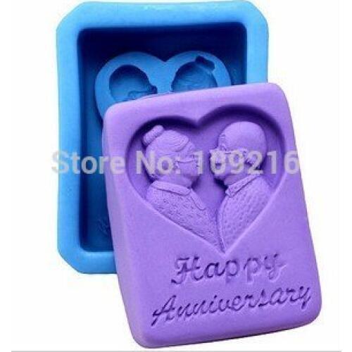 1pcs Grandpa and Grandma(R0853) Silicone Handmade Soap Mold Crafts DIY Mold