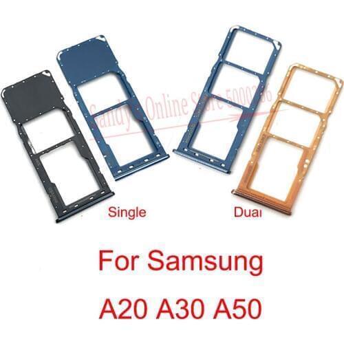 2PCS Single Dual Sim Card Tray Holder For Samsung Galaxy A20 A30 A50 A205 A305 A505 A305F A505F SD Card Reader Slot Adapter