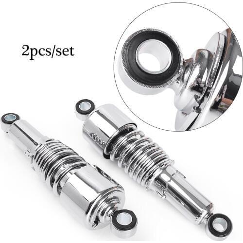 2Pcs 267mm Motorcycle Chrome Rear Shock Absorbers Suspension Replacement For Harley Davidson Most Models