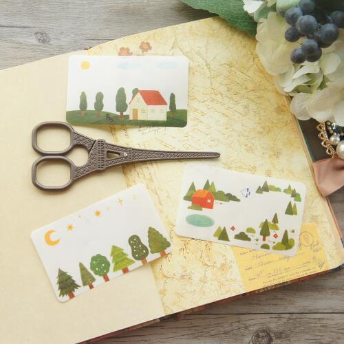 30pcs A Small Village Design Sticker Can Write As Gift Tag Decoration Scrapbooking DIY Sticker Wedding Birthday Party Gift Seal
