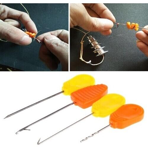 4Pcs Carp Fishing Splicing Needle Baiting Hook Drill Rig Making Tool Accessories WHI