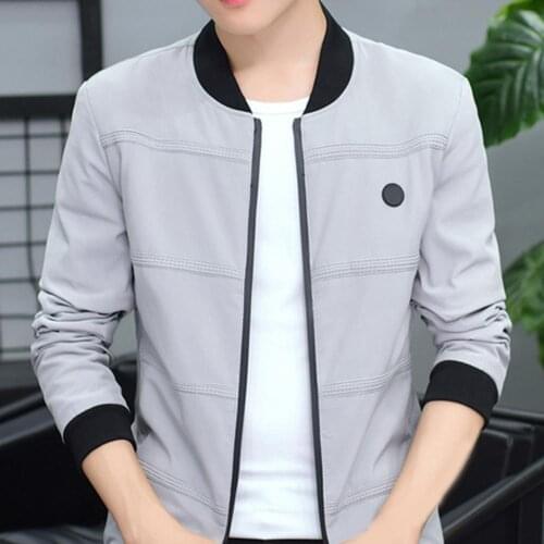 40%HOTCasual Men Autumn Winter Long Sleeve Zipper Coat Pilot Bomber Varsity Jacket