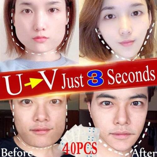 40Pc/Set Invisible Thin Face Stickers Face Line Chin Face Fast Supplie Lift Skin Tape Adhesive V-Shape Sagging Up J9A0