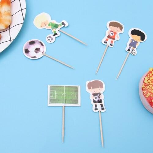 48PCS Sport Football Boy Theme Sport Cake Toppers Sport Boys Party Cupcake Toppers Picks For Kids Birthday Family Party Cake Dec