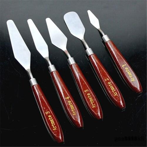 Useful 5pc Professional Stainless Steel Artist Painting Palette Knife Spatula Paint Art High Quality