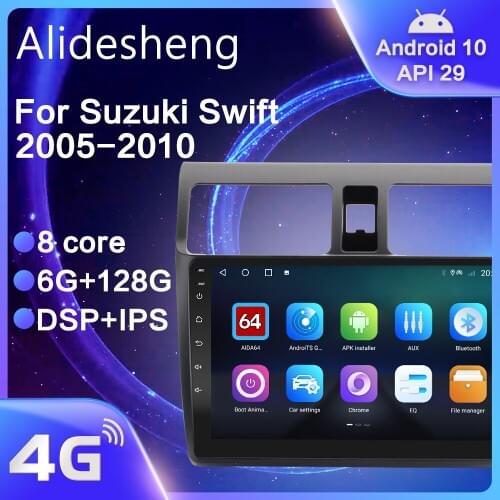For Suzuki Swift 2005 2006 2007 2008 2009 2010 Android 10.0 DSP Car Radio Navigation multimedia Player GPS IPS 2DIN NO DVD