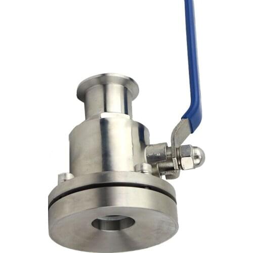 Tank Bottom Valve Pump Sanitary Tank Bottom Ball Valve Flange Tank Bottom Valve SS304/SS316L Quick-install 19mm-102mm