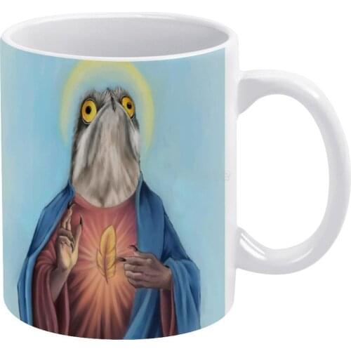 Our Lord And Savior Potoo Bird White Mug Custom Printed Funny Tea Cup Gift Personalised Coffee Mug Potoo Bird Bird Art Dragon Je
