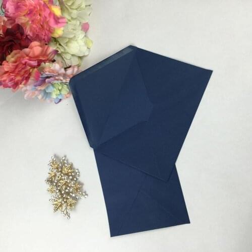 Free shipping 10pcs/lot Rectangle Navy blue envelopes with gold/champegn/rose/sliver for wedding/greeting invitation card RSVP