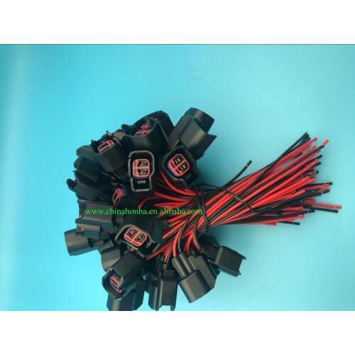 Free shipping 20 pcs 2 Pin EV6 EV14 Fuel Injector Pigtail For LS2 LS3 G-M-C with 15 cm 18AWG wire