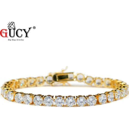 GUCY Hip Hop Bracelet AAA+ Cubic Zirconia 6mm Tennis Bracelets All Iced Out Elegant Style Gift for Wedding/ Engagement/ Birthday