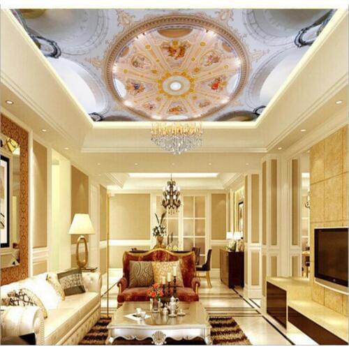 Home Decoration 3D ceiling Stereo wallpapers murals European Golden Flower 3D Ceiling wallpapers 3d ceiling Living room Bedroom