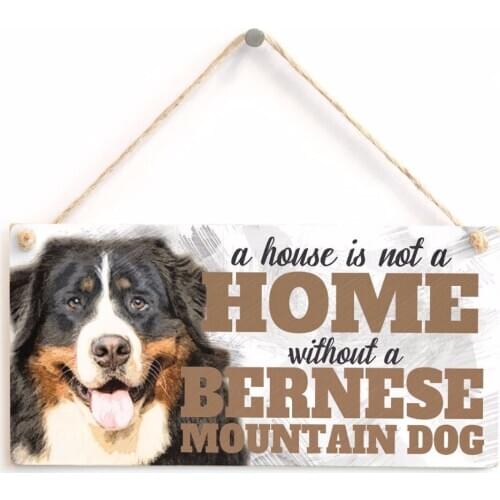Meijiafei A House Is Not A Home Without A Bernese Mountain Dog - Cute Bernese Mountain Dog Sign / Plaque 10"x5"