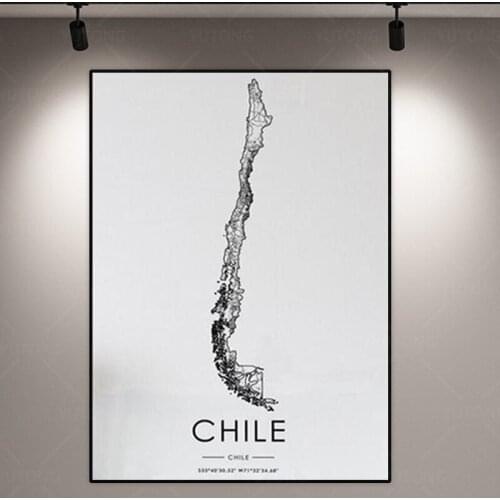 Chile country Road map Nordic Living Room Decoration Canvas Poster Modern Home Decor Art Print Painting