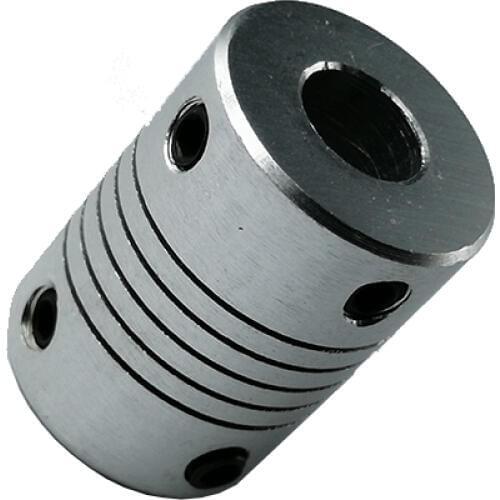 Aluminum Alloy Flexible Coupling Motor D19L25 Tightly Fixed Type Sliver Colour OD 3mm/4mm/5mm/6mm/6.35mm/7mm/8mm/10mm