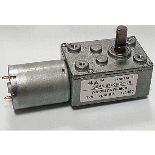 JSX5300-370 DC 12V 3500 r/min 0.6RPM High Torque Speed Reducer Worm Gear Motor