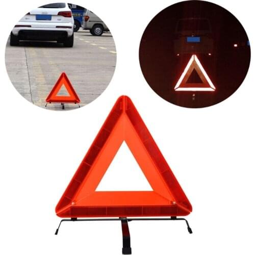 Red Reflective Warning Sign Safety Triangle Warning Reflector for Emergency Breakdowns at Night