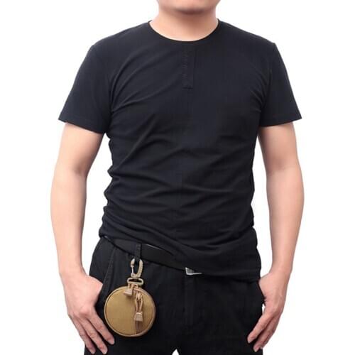 Round Tactical Wallet Pouch Portable Coin Key Pocket For Hunt Waist With Clip Outdoor Accessories Bag EDC Purse
