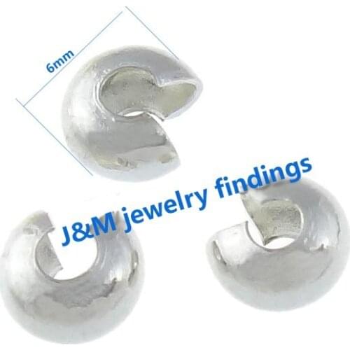Brass crimp beads covers silver plated 15000pcs jewelry findings