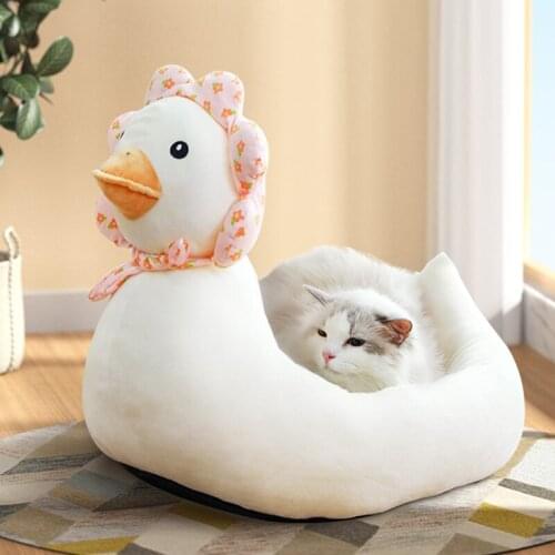 Pet Dog Cat Duck Shape Bed Sofa Pet Dog Cute Cat Snuggle Bed Soft cat Bed Sleep Nest for Cats Kittens