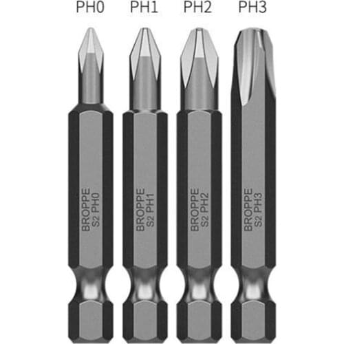 BROPPE 10Pcs Magnetic Phillips Screwdriver Bits PH0/PH1/PH2/PH4 1/4 Inch Hex Shank Screwdriver Set