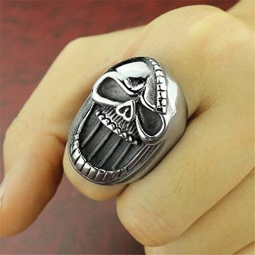 Fashion Viking Men Jewelry Skull Rings Punk Vintage Scar Jaw Stainless Steel Ring for Men Accessoires Beer Bottle Opener