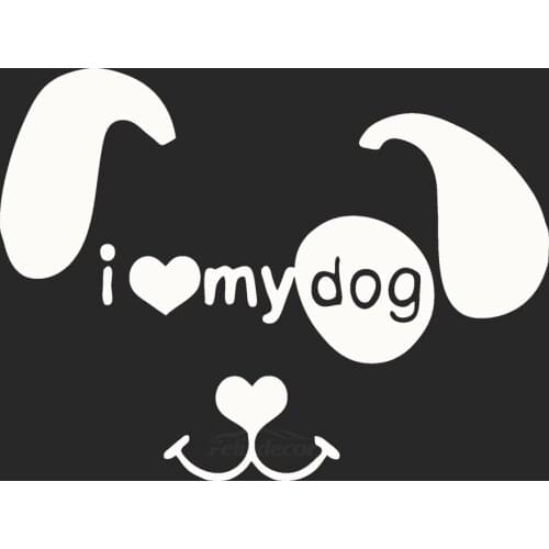 I Love My Dog Character Cutting Sticker Dog Lovers Car Mural For Car Body Window Door Decals Top Quality Waterproof ZP032