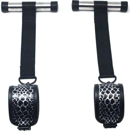 Stone Patterened PU Door Handcuffs Restraints BDSM Bondage Sex Toys For Woman Restraints Exotic Accessories Sex Toys