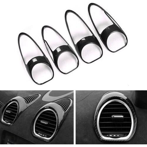 New ABS Car Styling For Porsche 718 Cayman Boxster 2016 2017 2018 2019 Dashboard Air Vent Trim Molding Accessories 4pcs/set