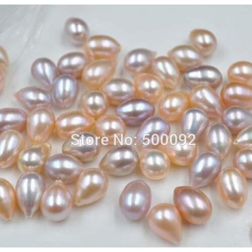 Wholesale 50 PCS 8mm-8.5mm drop half drilled freshwater pearl loose beads