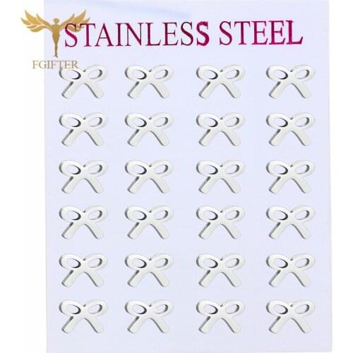 Wholesale Christmas Gifts Knot Earrings Small Silver Color Stainless Steel Stud Earring Jewelry Women Girls kerst oorbellen